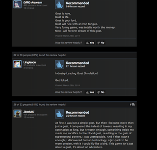 Illustration for article titled Goat Simulator, As Told By Steam Reviews